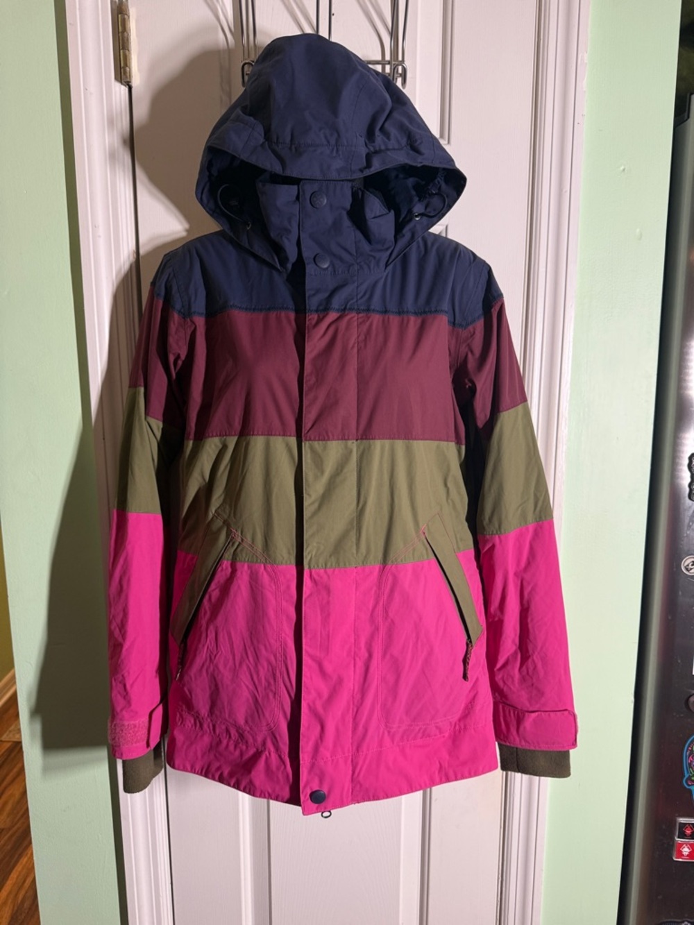 Burton Colorblock Dayride Hooded Snowboarding Jacket Size Small